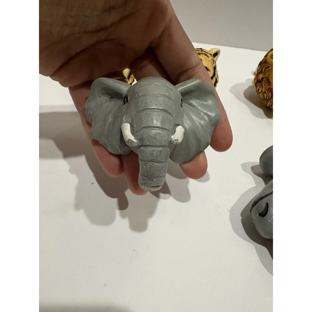 5 Pc Kids Dresser Drawer‎ Pull Handles Serengeti Lion, Tiger, Rhino, Elephant